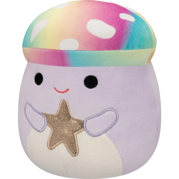 Squishmallows Original 8in Mahdi The Tie-Dye Purple Mushroom Holding Gold Star - Official Jazwares Plush (Little)