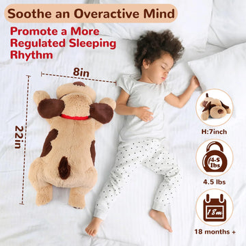 meowtastic Dog Weighted Stuffed Animals, Plush Pillow for Kids