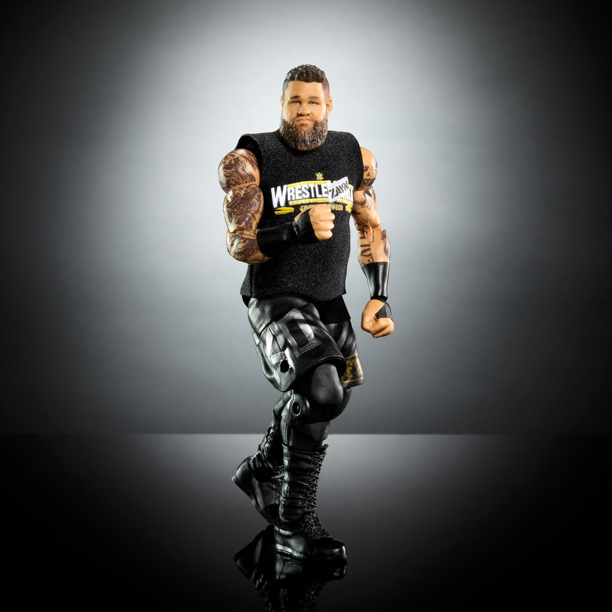 Mattel WWE Ultimate Edition Fan Takeover Action Figure, Kevin Owens Collectible Set with Interchangeable Accessories Like Extra Heads & Swappable