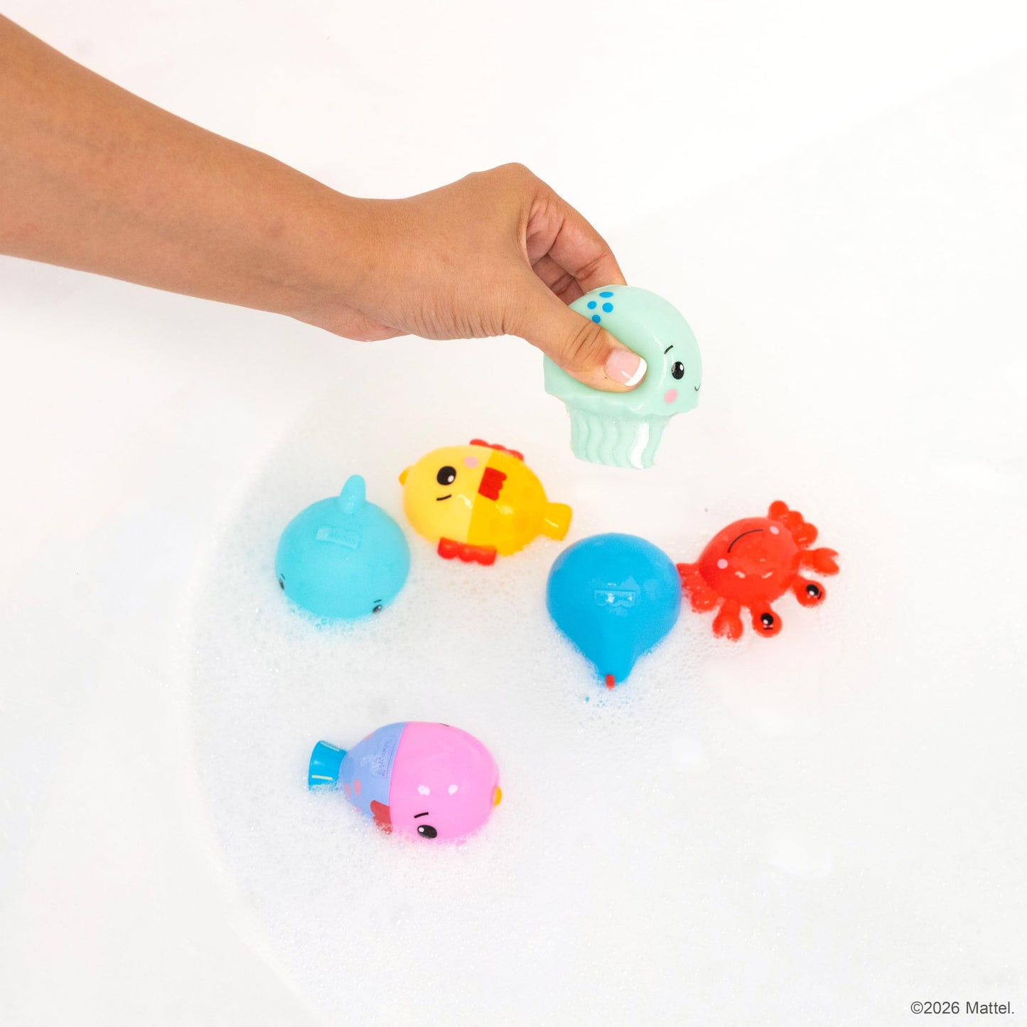 Fisher-Price™ Ocean Pal Floats Bath Toys, 6-Piece Floating Ocean Animal Bath Toy Set for Babies & Toddlers 6M+, No Water Trapping Design