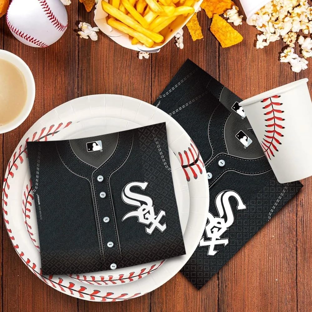 Chicago White Sox Paper Luncheon Napkins in Black - 6.5" x 6.5" (Pack of 36) - Perfect for Game Day Celebrations, Tailgating, Reunions & Themed