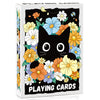 Wkchxd Playing Cards, Cute Black Cat Playing Cards, Floral Cats Themed Deck of Cards for Game Nights, Premium Standard Size Poker Cards for Card