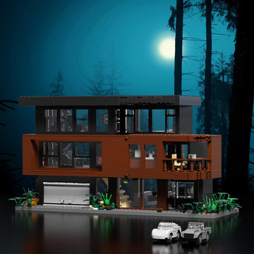 House Building Set Compatible with Lego Architecture Blocks Valentine Romance Films Fans House Creative Present for Adult Halloween Christmas (864