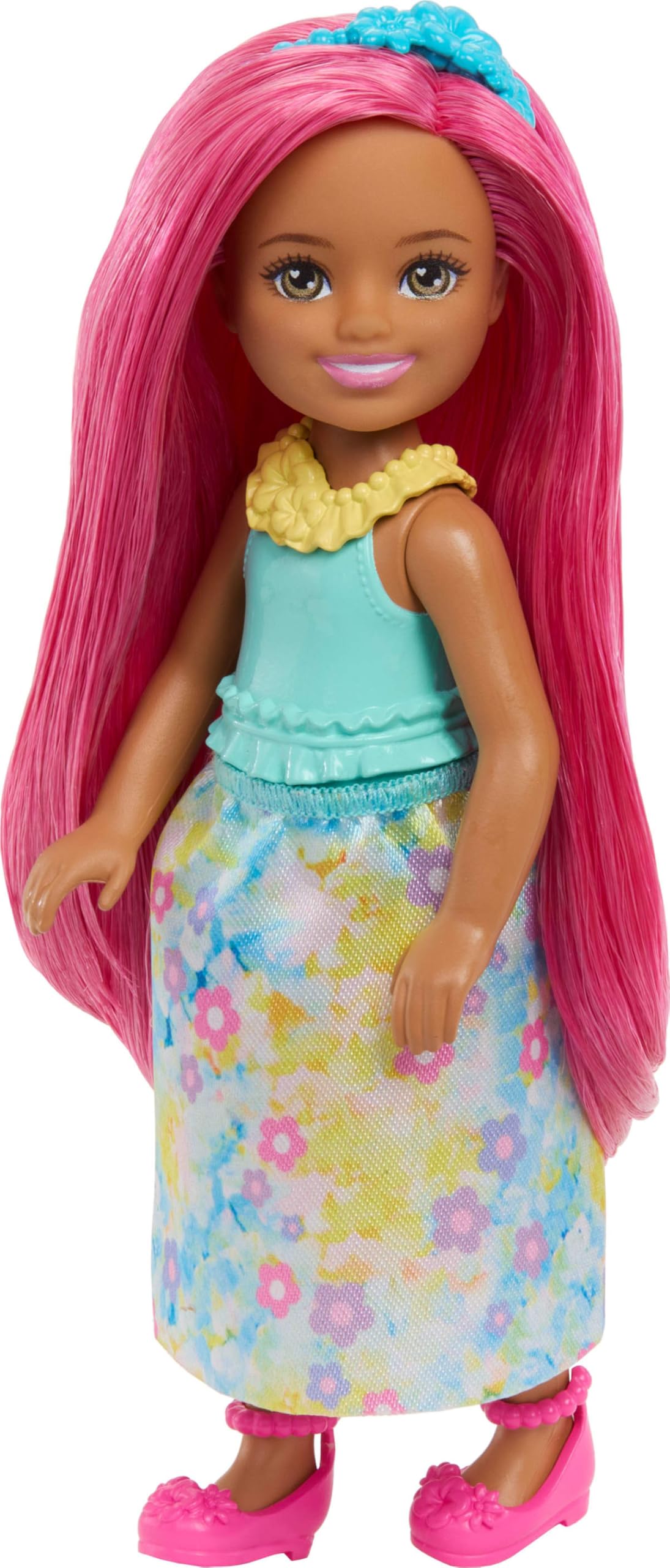 Barbie Chelsea Royal Small Doll (6-Inch) with Pink Hair Wearing Removable Skirt, Shoes & Hair Accessory, 6-inch Toy
