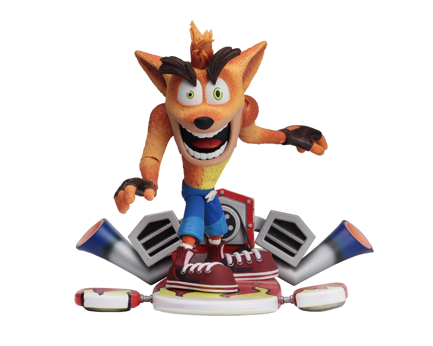 NECA Crash Bandicoot - 7” Scale Action Figure - Deluxe Crash with Jet Board