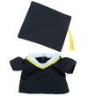 DolliBu Graduation Dress Up Set for Teddy Bear Plush Toy - Graduation Outfit for Stuffed Animals, Cute Set of Gown & Cap with Yellow Tassel for Teddy