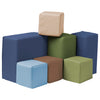 ECR4Kids SoftZone Toddler Foam Building Blocks, Foam Playset, Earthtone, 7-Piece