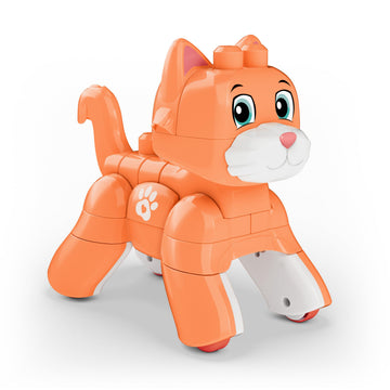 MEGA BLOKS Toddler Block Toys Set, 3 in 1 Rolling Kitten with 25 Pieces and Rolling Wheels, Fox and Lion Rebuilds, Ages 3+ Years