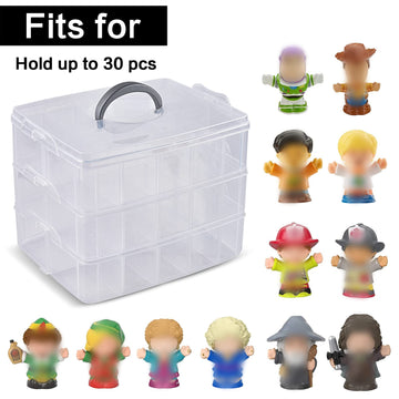 Xuerdon Case Compatible with Fisher-Price for Little People Collector Figures, Toy Storage Organizer Holder for Disney Frozen for Elsa & Friends/for