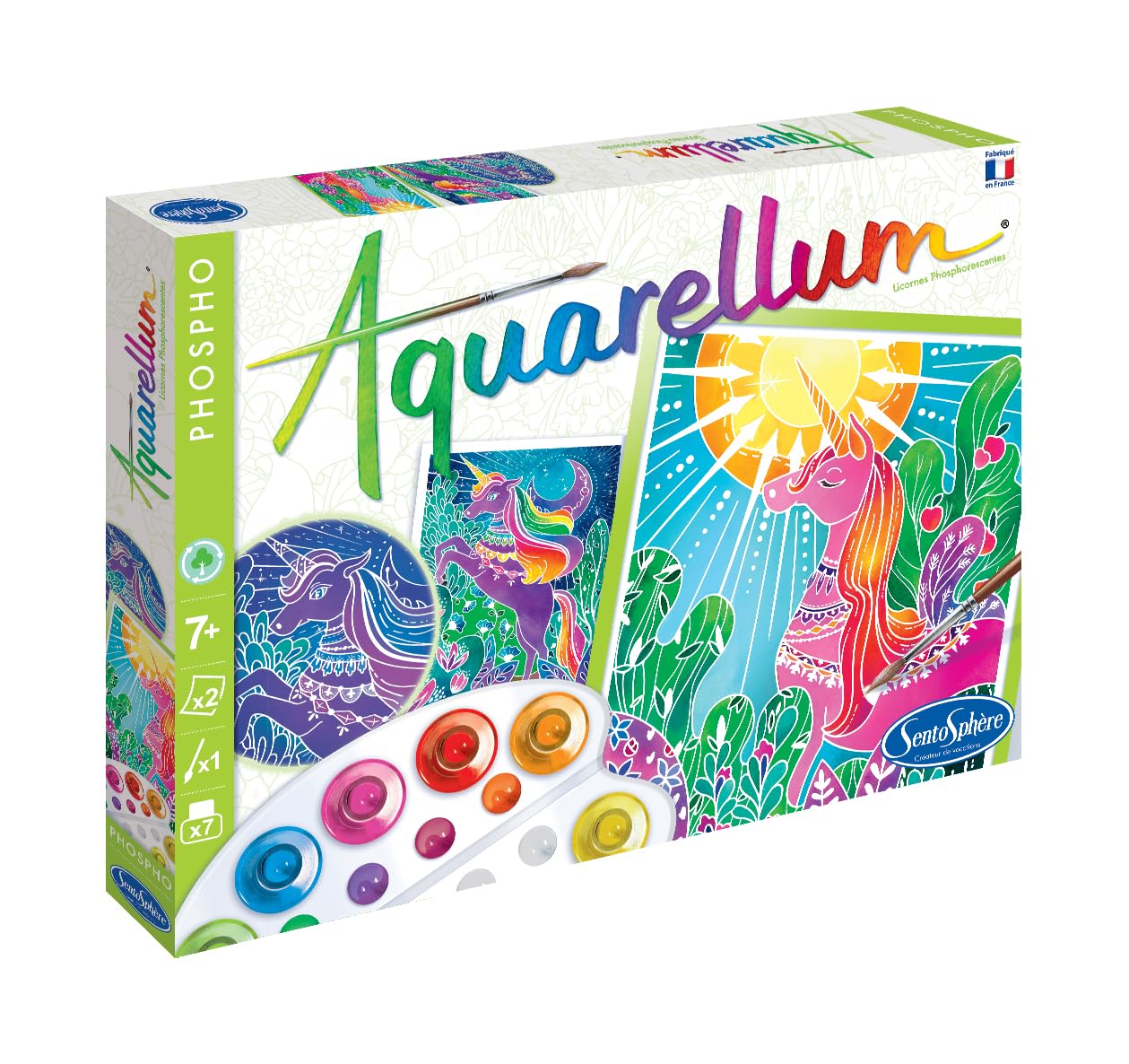 SentoSphere SEN6412 Aquarellum Glow in Dark Unicorns Magic Canvas