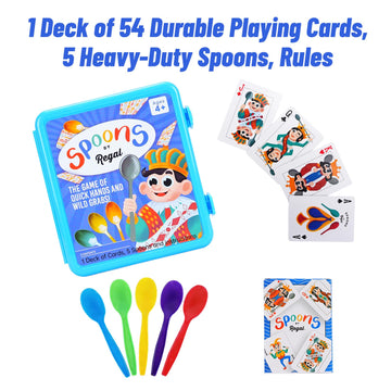 Regal Games Spoons Card Games for Kids - Spoons Game, Deck of Cards, Fun Family Games for Kids and Adults, Playing Cards, Game Night, Travel Games