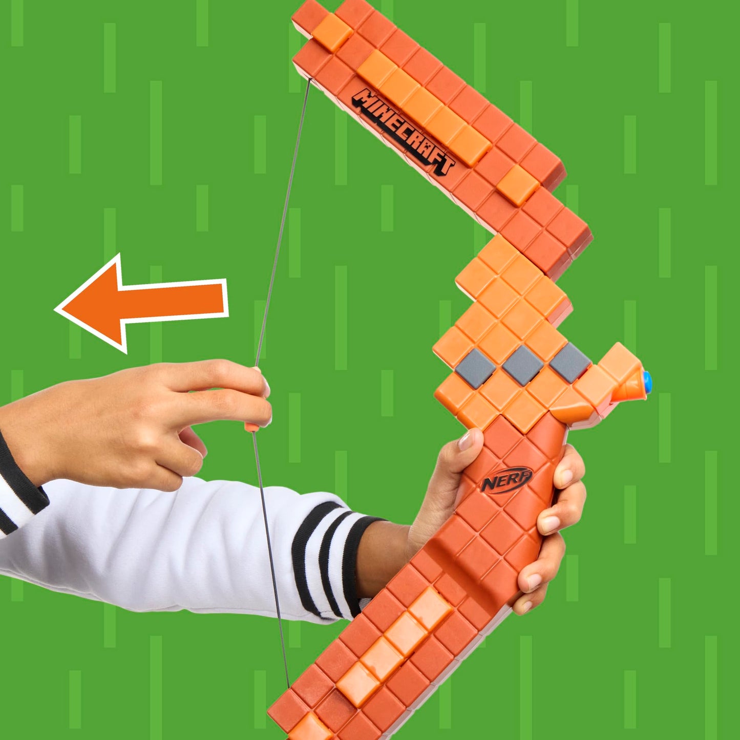 Nerf Minecraft Bow Dart Blaster, Pull-Back String Priming, 8 N1 Darts Compatible Only N1 Dart Blasters, Ages 8+
