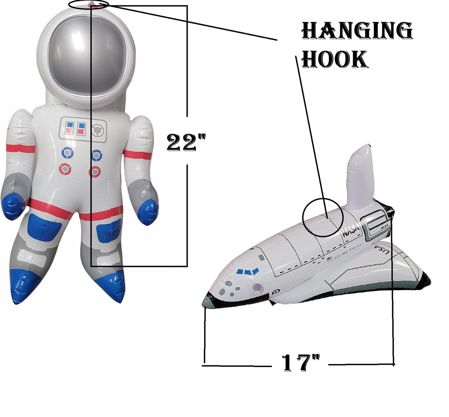 Outer Space Mission Inflatable Astronaut & Space Shuttle (Set of 2)