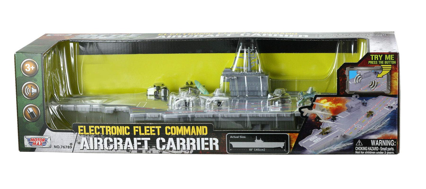 MotorMax 18" Aircraft Carrier Playset with Realistic Sounds