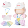 SOOBEEKE 17cm Doll Clothes Set - 4PCS Outfit with Hat, Shirt, Necklace & Shorts - Small Doll Clothes & Accessories for 15 - 17 cm Dolls - NO Doll
