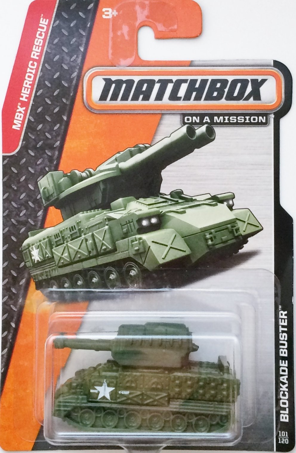 2014 Matchbox MBX Heroic Rescue - Blockade Buster (Military Tank)