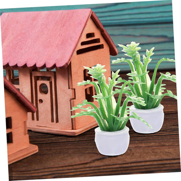 Miniature Potted Plants, Tiny Greenery Decoration for Dollhouse for Miniature Party Favors for Indoor Landscape Decor