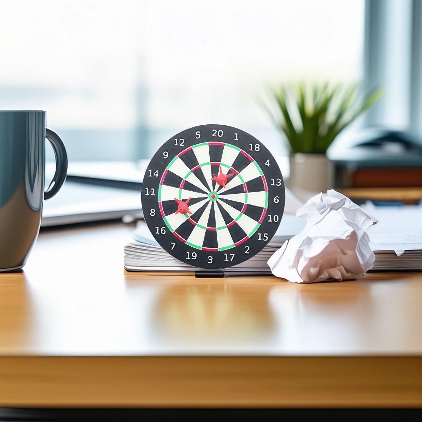 Miniature Magnetic Dartboard Sets (2 Pack): Includes 2 Boards & 4 Darts for Dollhouse Game Room, Bar Scene Decor, Adult Collector Fun