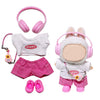 5pcs for Labubu Clothes Set Cute Outfit for 17cm Doll Clothing and Accessories Shoes (No Doll) (Pink)