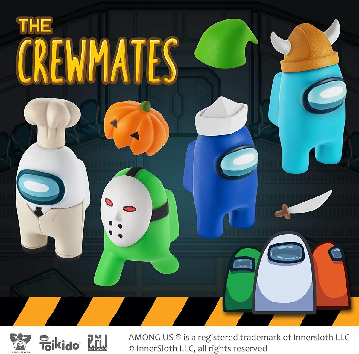 Crewmate Figures | 8 Collectibles in 1 Box | Merch Incl. The Peeled and The Clogged | 2 Hidden Impostors | Mini Toys with 5 Add’l Hats