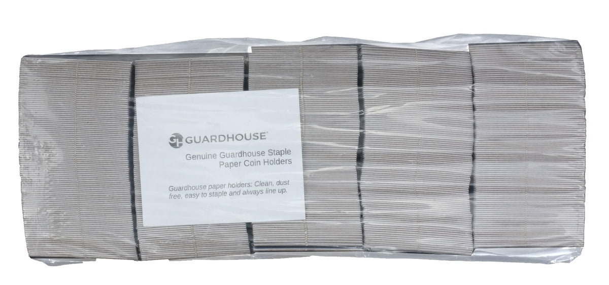 Guardhouse 2x2 Staple Paper Coin Holder for Quarter, 500 Pack