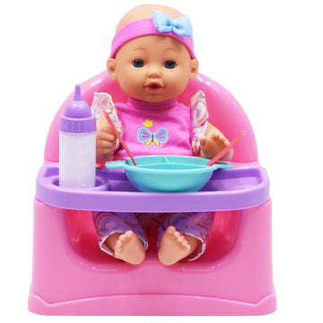 Dream Collection: Feeding Fun Doll Set w/ 12" Baby Doll - Gi-Go Dolls, Kids Playset, Ages 3+, Multicolor