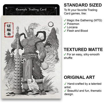 Fantasy North - Ogon - The Indomitable - Japanese Inked Yokai Series - Oni Demon - 100 Textured Matte TCG Card Sleeves - Fits Magic MTG Commander