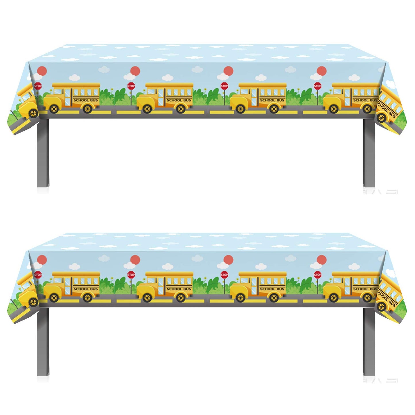 Oringaga 2PCS Welcome Back to School Party Supplies Plastic Table Cover - First Day of School/100 Days of School Party Decorations Favors Supplies
