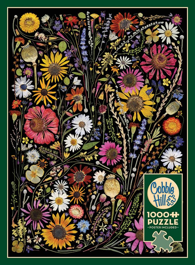 Cobble Hill 1000 Piece Puzzle - Flower Press: Happiness - Sample Poster Included