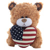Plushland American Pillow Qbeba Bear, Plush Stuffed Animal Toy with Heart Printed American National Flag, Perfect Way to Celebrate Independence Day