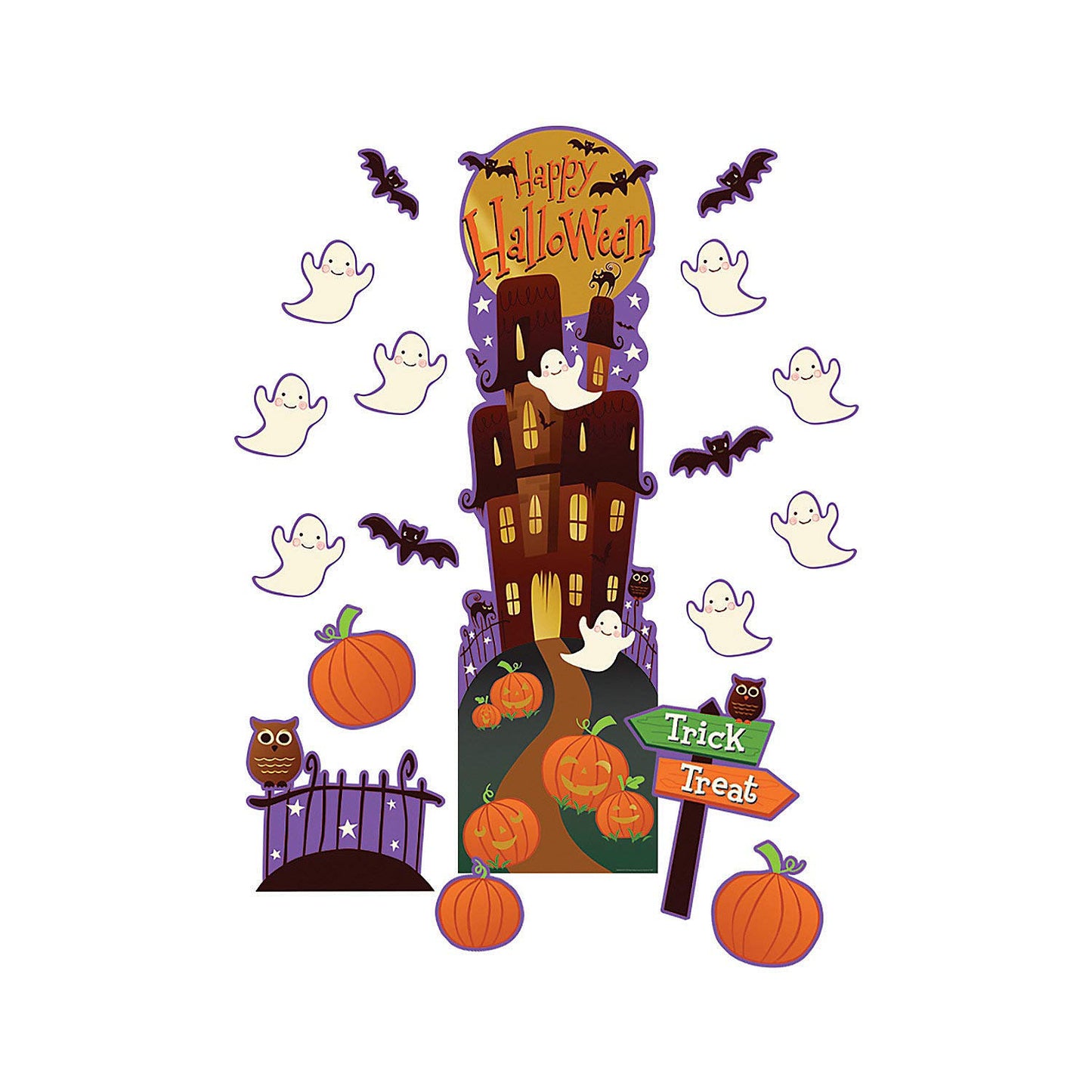Fun Express Halloween All-in-One Door Decor Kit - Spooky Halloween Classroom & Home Decorations for Kids’ Activities Parties DIY Projects & More