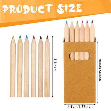 TBoxBo 50Packs/300Pcs Mini Drawing Colored Pencils 3.5 Inch Portable Short Fat Color Pencils Pre-sharpened Colored Pencils Mini Colouring Pencil Packs