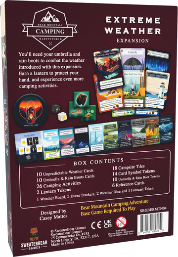 Extreme Weather Expansion | Designed to be Added to Bear Mountain Camping Adventure Base Game | Easy to Learn | Ages 10+ | for 1-4 Players | Perfect