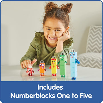 hand2mind Numberblocks Friends One to Five, Action Figure Set, Toy Figures & Playsets, Small Figurines for Kids, Counting Blocks, Numbers