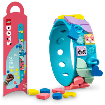 LEGO DOTS My Pets Bracelet 41801, Jewelry Making Kit for Girls and Boys with Dangling Charms, DIY Creative Toy Craft Set, Animal Theme with Kitty