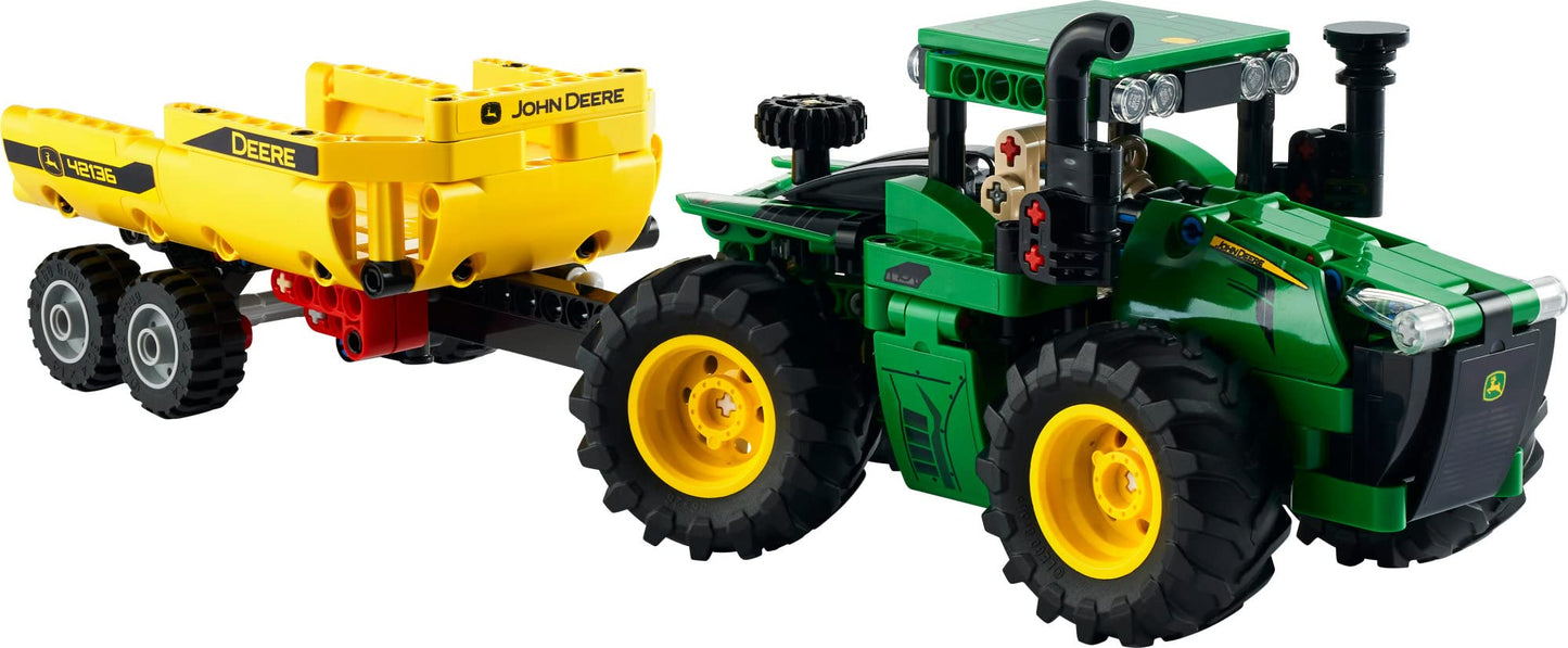 LEGO Technic John Deere 9620R 4WD Tractor Toy 42136 Building Toy - Collectible Model with Trailer, Featuring Realistic Details, Construction Farm Toy