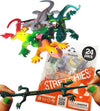 UpBrands 24 Painted Stretchy Lizards Toys 3 Inches Bulk Set, 4 Models, Kit for Birthday Party Favors for Kids, Goodie Bags, Easter Egg Basket