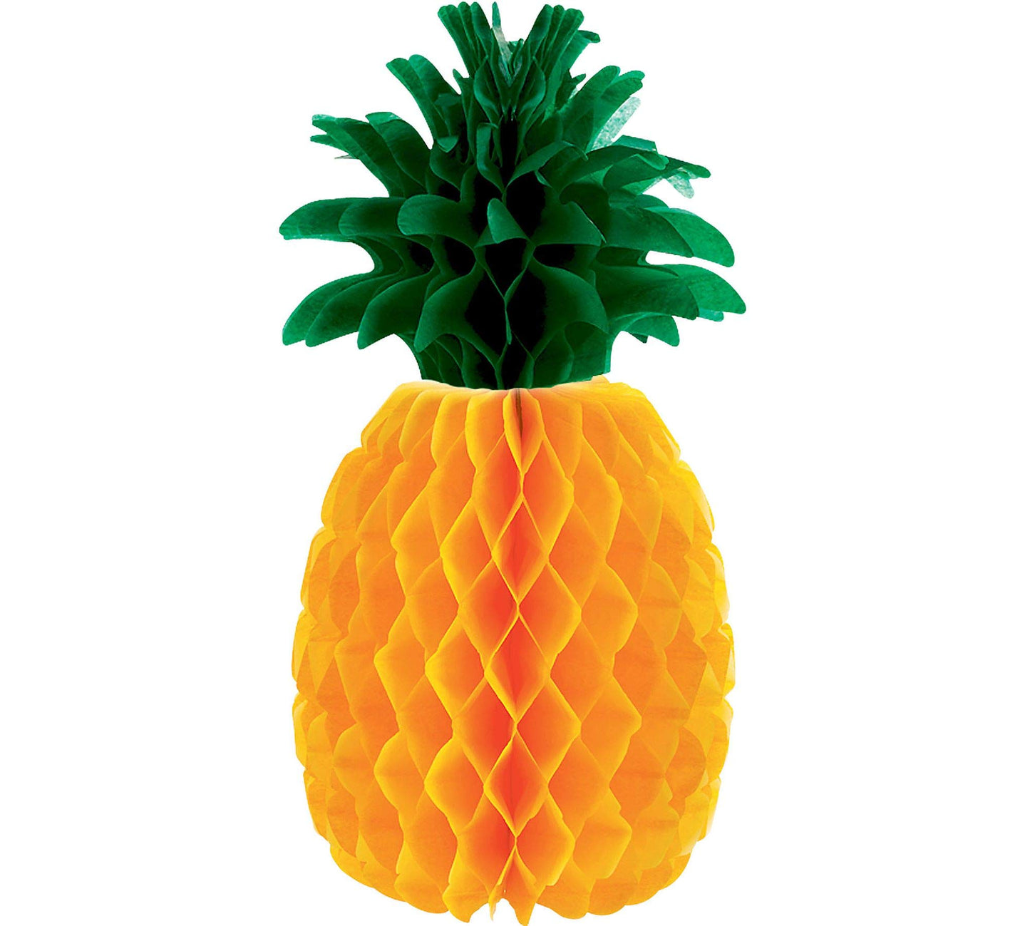 Amscan Yellow & Green Pineapple Paper Honeycomb Centerpiece - 12" (1 Pc) - Easy Set-Up Decoration for Summer & Luau Parties