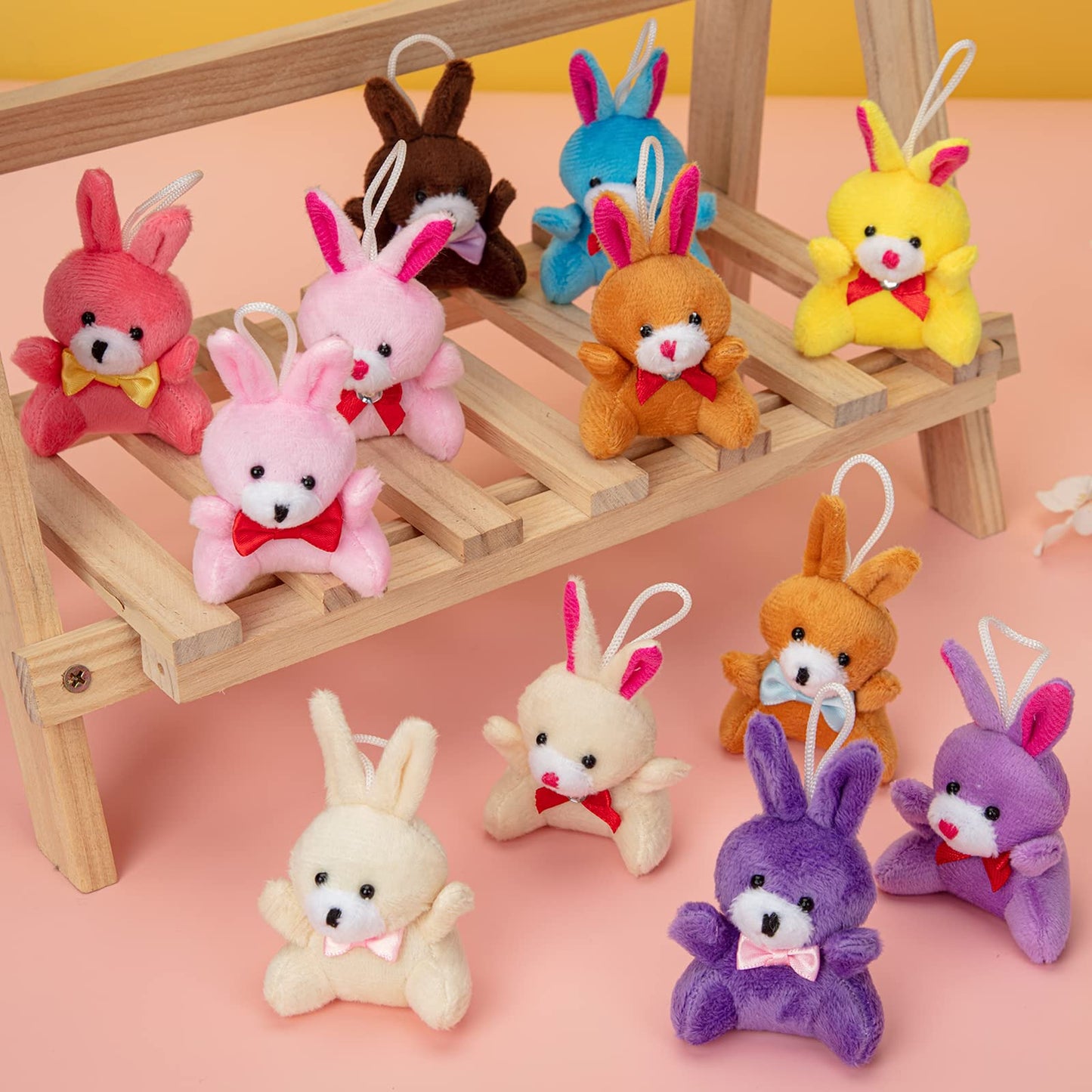 24 Pcs Filled Easter Eggs with Plush Bunny,Colorful Easter Eggs Prefilled with Plush Bunnies,Plush Animals Stuffed Toy for Kids Toddlers Easter Egg