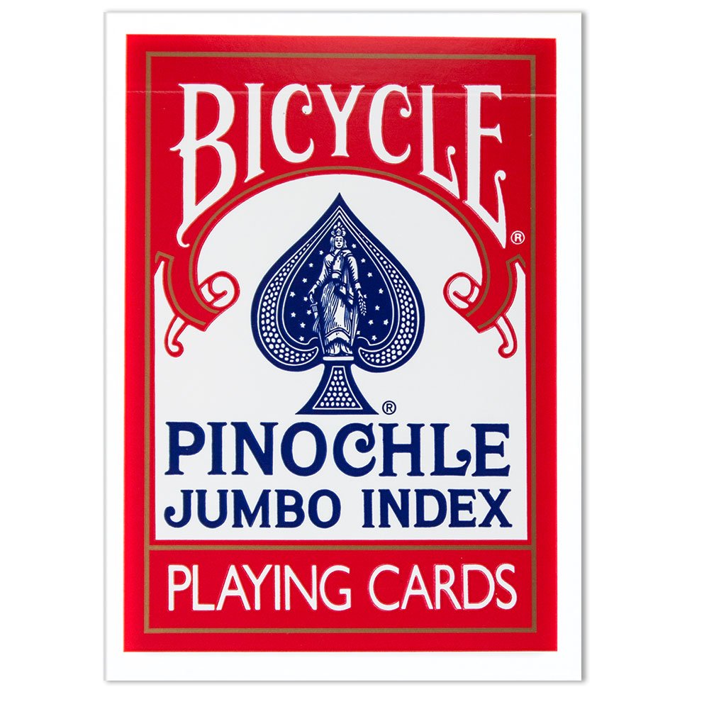 Bicycle Deluxe 1 Dozen Pinochle Poker Playing Cards - 6 Blue & 6 Red Decks! (Jumbo)