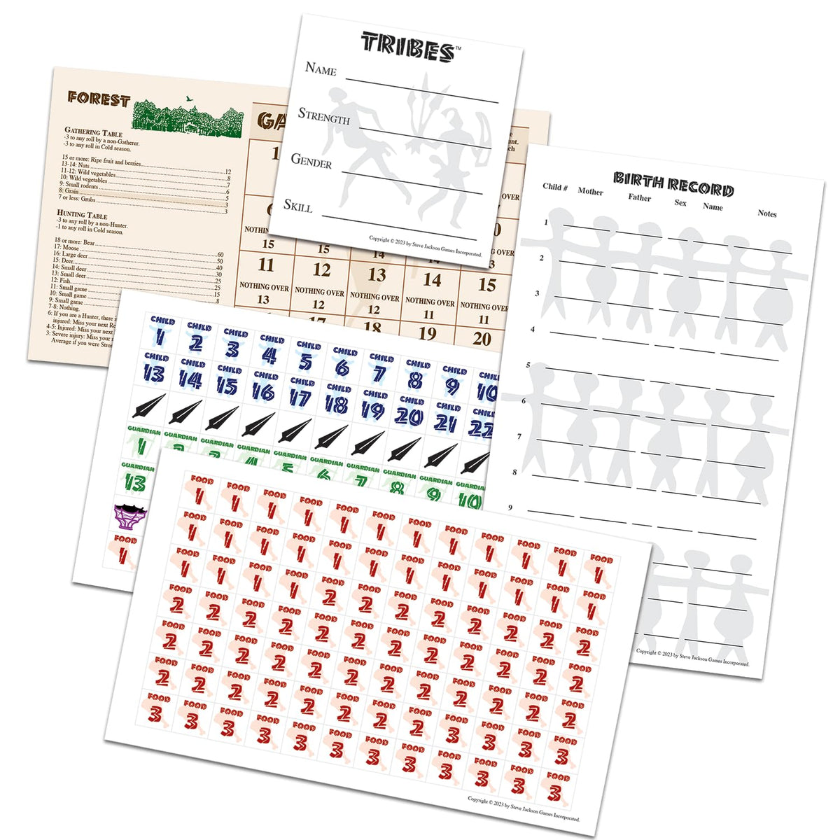 Tribes, Strategy Board Game, for 4 to 9 Players and Ages 14+, Steve Jackson Games