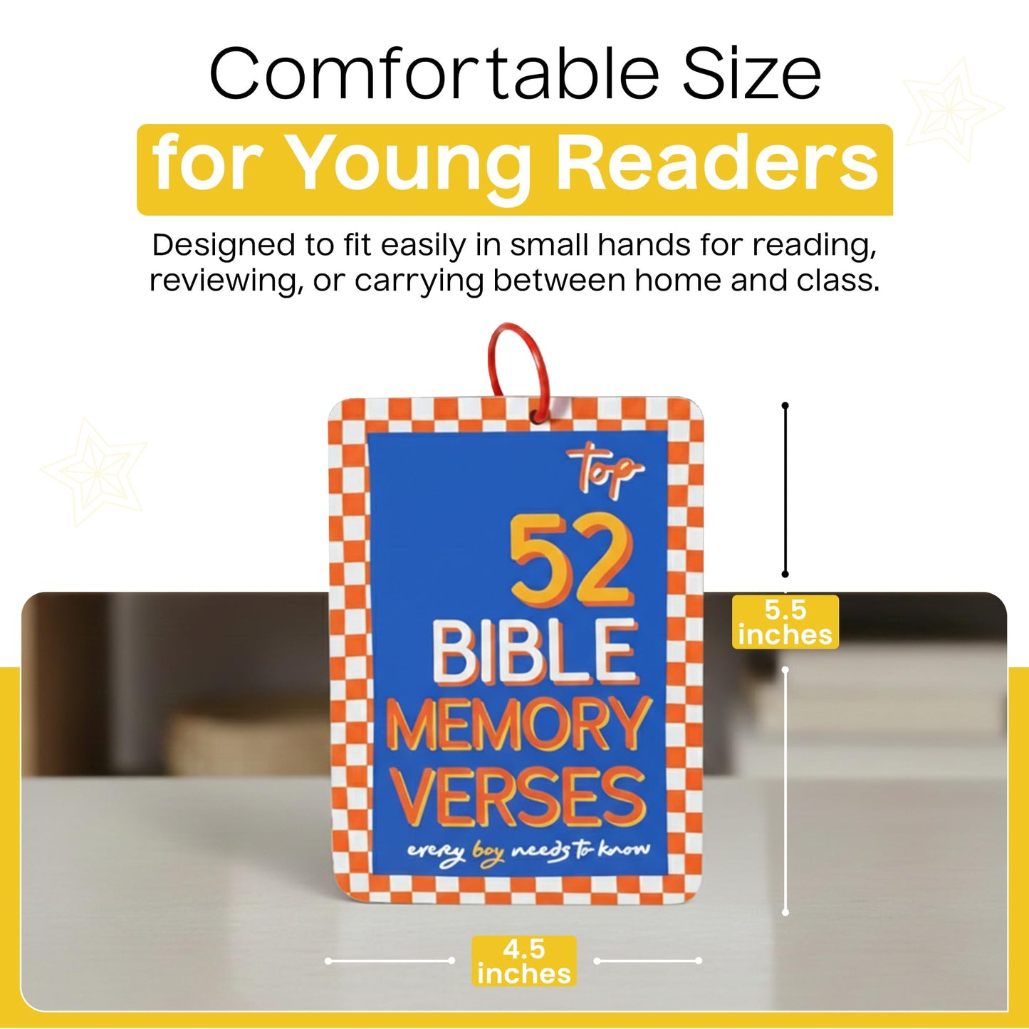 Aspen Lane Kids Bible Verse Cards, 52 Scripture Memory Flash Cards (Blue)