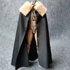1:6 Scale Medival Knights Soldier Cloak for 12" Female Male Body Action Figure Clothes (Black Brown Collar)
