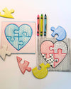 Roylco Love You to Pieces Heart Puzzles, Set of 12 - Kids Valentine's Day Craft Kit, Blank Puzzle Pieces to Color & Decorate, DIY Gift for Parents