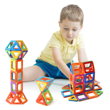 30-Piece Magnetic Tile Building Block Set - STEM Toy for Kids, for Boys & Girls