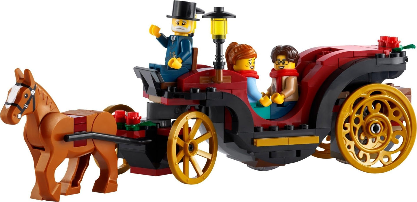 LEGO Wintertime Carriage Ride 40603 GWP - Festive Minifigures, Golden Wheels, and Charming Design for Holiday Joy (153 pcs)