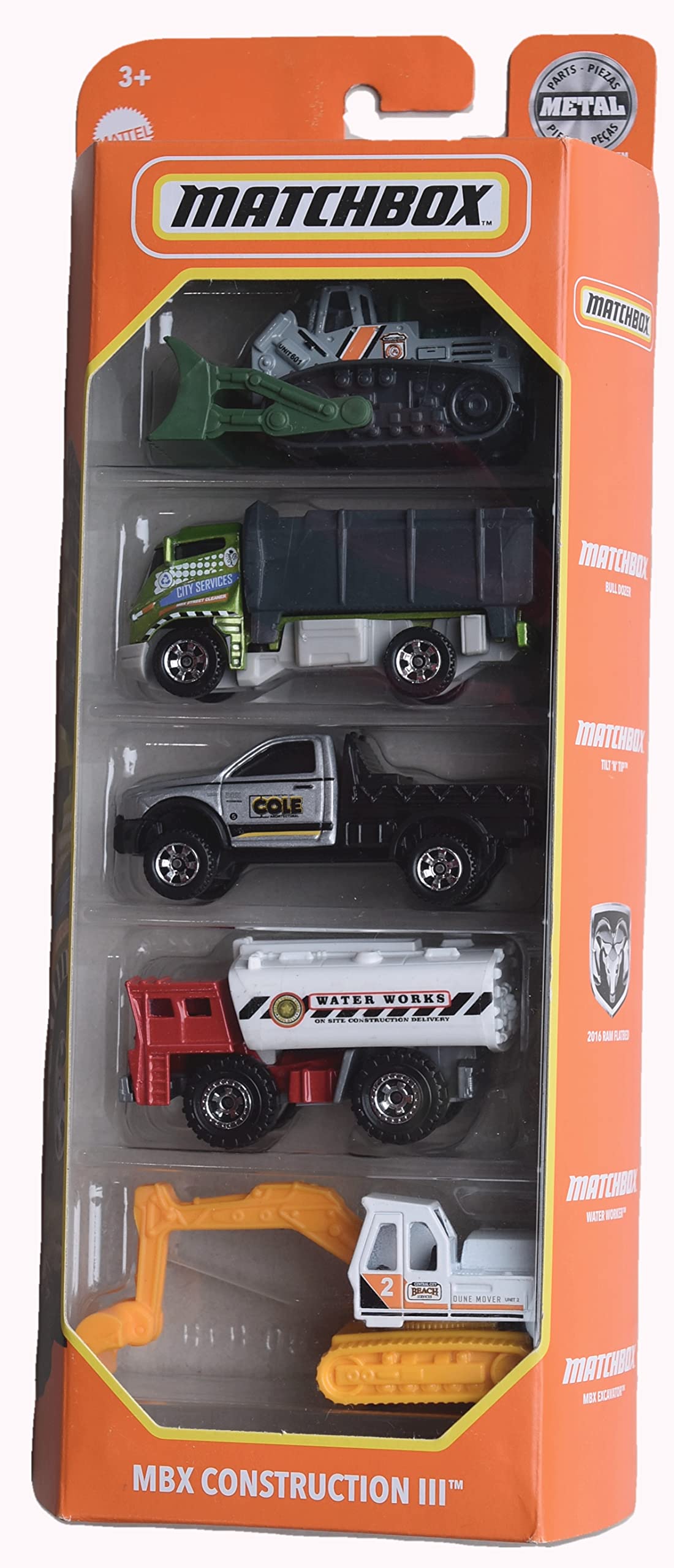 Hot Wheels Matchbox MBX Construction III - 5 Pack