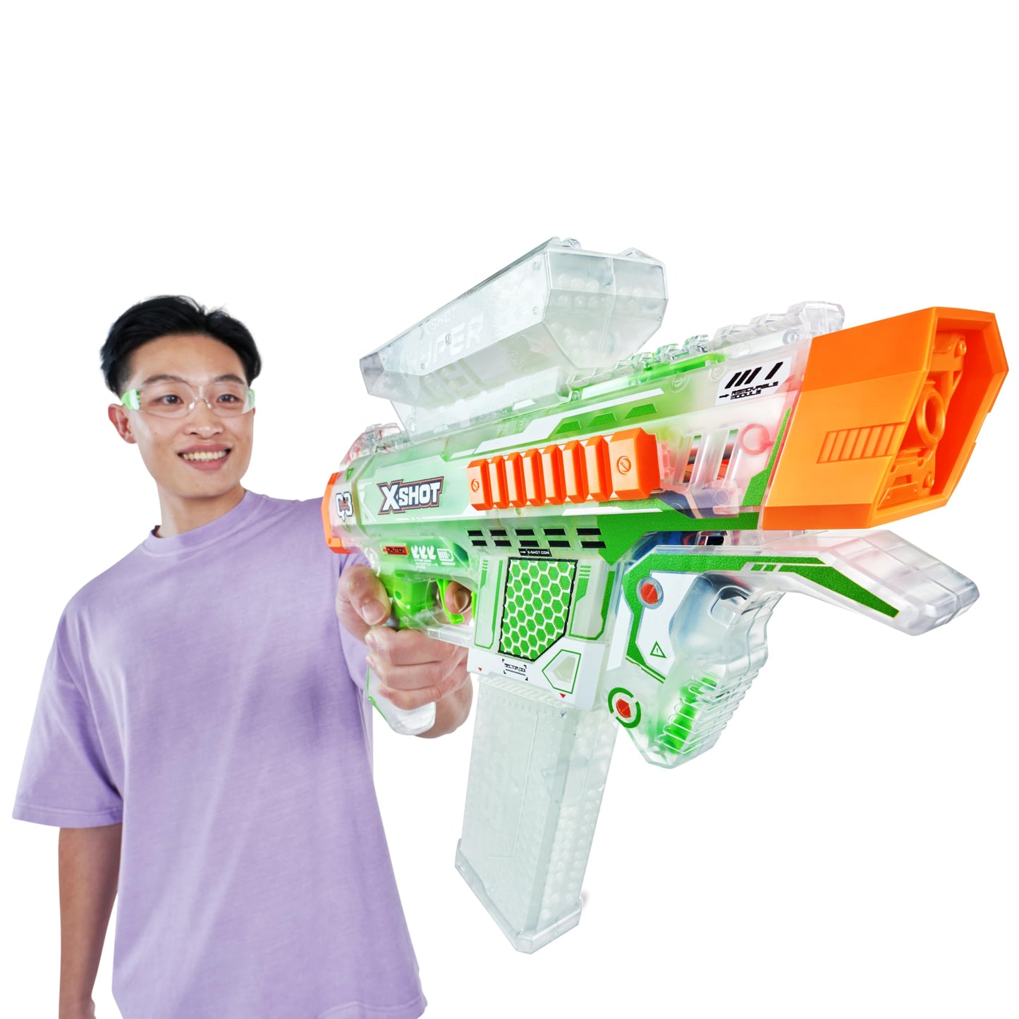 XSHOT Hyper Glow NightStrike Blaster (5,000) Pellets by ZURU, Motorized Blaster Outdoor Toy for Boys and Girls, Teens and Adults Aged 14+