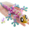 Maxdecoer 3D Printed Articulated Lizard Toy with Magnetic Feet, Flexible Gecko Desk Pet, Posable Reptile Figure for Metal Surfaces, Home Office Decor