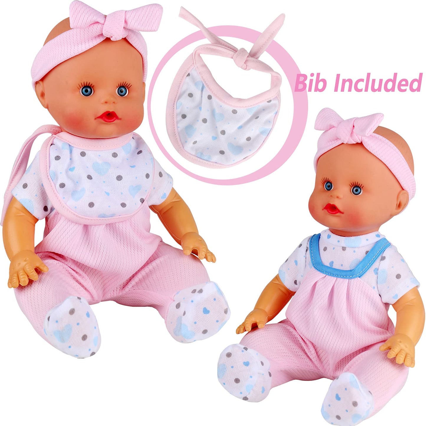 6pcs for 9-10-11 Inch Baby Doll Clothes Outfits Reborn Newborn Costumes with Bear Doll Birthday Xmas Present